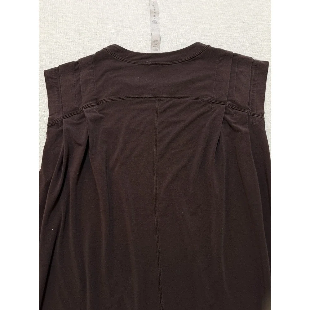 Lululemon Modal Pleated Shoulder Tank Top Women's Size 4 Brown Oversized